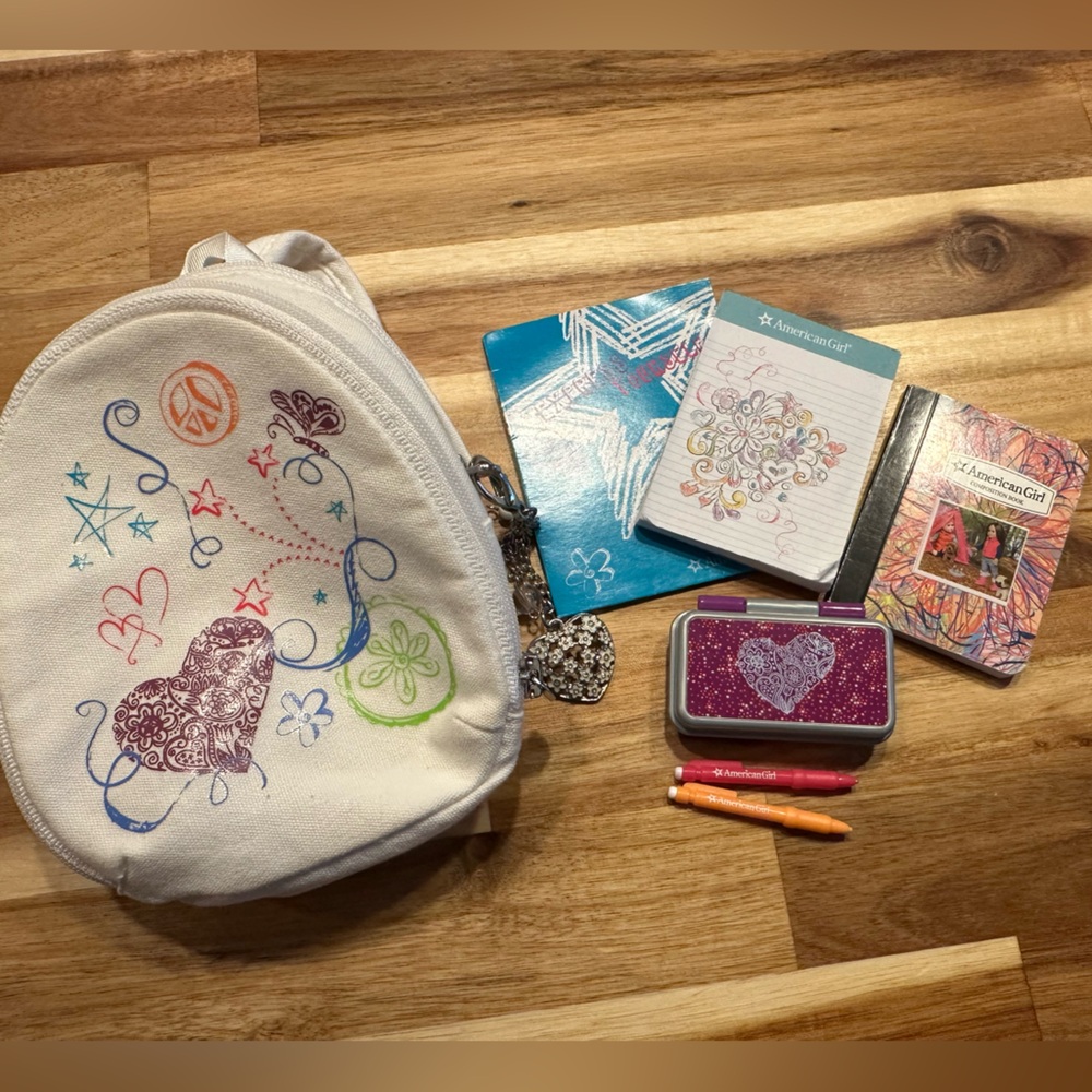 American Girl doll doodle backpack set